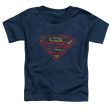 SUPERMAN : S SHIELD ROUGH S\S TODDLER TEE Navy LG (4T) Sale