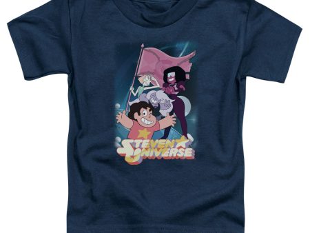 STEVEN UNIVERSE : CRYSTAL GEM FLAG S\S TODDLER TEE Navy LG (4T) Online now