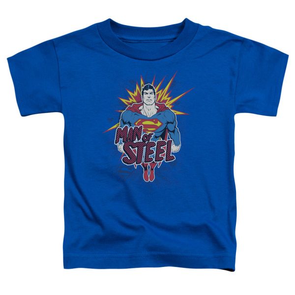 SUPERMAN : STEEL POP S\S TODDLER TEE ROYAL BLUE LG (4T) For Sale