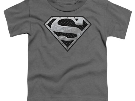 SUPERMAN : SUPER METALLIC SHIELD S\S TODDLER TEE CHARCOAL LG (4T) Fashion