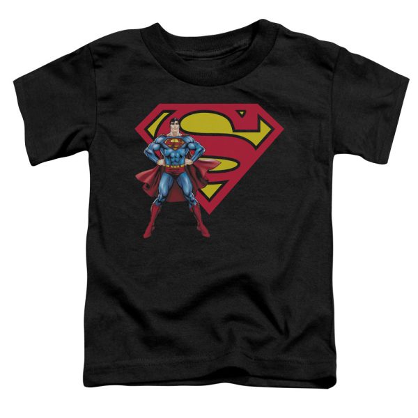 SUPERMAN : SUPERMAN AND LOGO S\S TODDLER TEE BLACK SM (2T) Supply