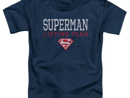 SUPERMAN : LIFTING TEAM S\S TODDLER TEE Navy LG (4T) Hot on Sale