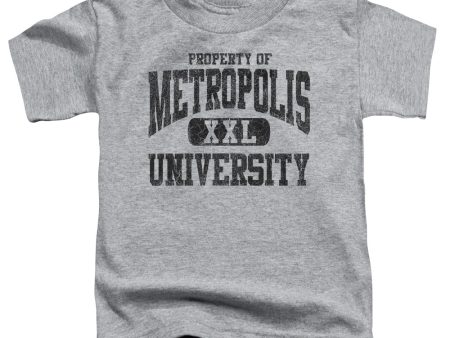 SUPERMAN : PROPERTY OF MU S\S TODDLER TEE ATHLETIC HEATHER MD (3T) on Sale