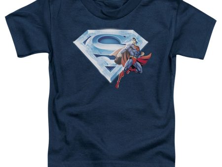 SUPERMAN : SUPERMAN AND CRYSTAL LOGO S\S TODDLER TEE NAVY MD (3T) Online Hot Sale