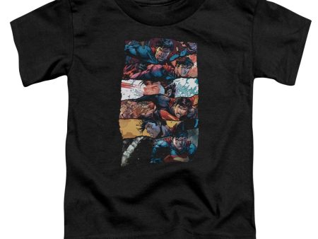 SUPERMAN : TORN COLLAGE S\S TODDLER TEE Black MD (3T) Online Sale