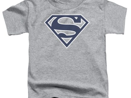 SUPERMAN : NAVY AND WHITE SHIELD S\S TODDLER TEE Athletic Heather MD (3T) Online now