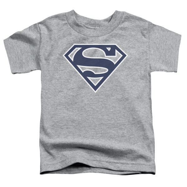 SUPERMAN : NAVY AND WHITE SHIELD S\S TODDLER TEE Athletic Heather MD (3T) Online now