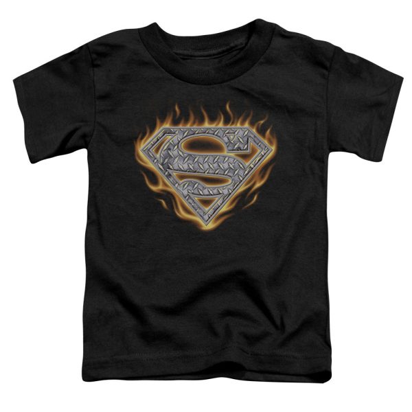 SUPERMAN : STEEL FIRE SHIELD S\S TODDLER TEE Black MD (3T) For Cheap