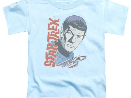 STAR TREK : VINTAGE SPOCK S\S TODDLER TEE Light Blue MD (3T) Online Hot Sale