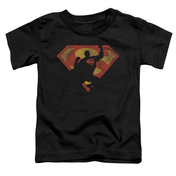 SUPERMAN : S SHIELD KNOCKOUT S\S TODDLER TEE Black SM (2T) For Discount