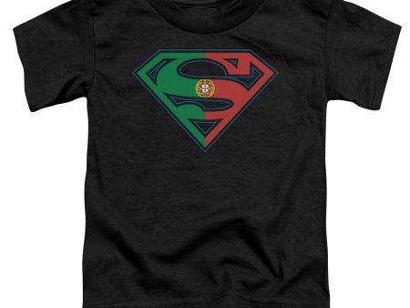 SUPERMAN : PORTUGAL SHIELD S\S TODDLER TEE BLACK LG (4T) Supply