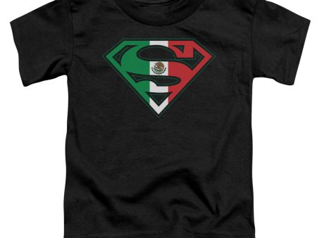 SUPERMAN : MEXICAN FLAG SHIELD S\S TODDLER TEE Black LG (4T) Hot on Sale