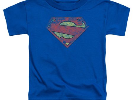 SUPERMAN : NEW 52 SHIELD TODDLER SHORT SLEEVE Royal Blue XL (5T) Online Hot Sale