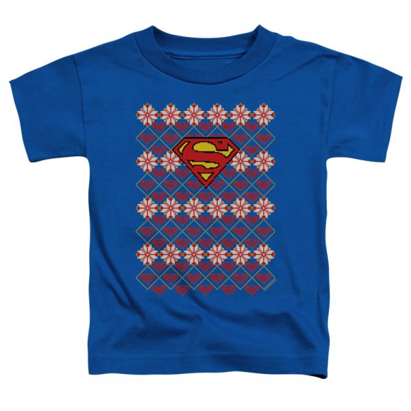 SUPERMAN : SUPERMAN CHRISTMAS SWEATER S\S TODDLER TEE Royal Blue MD (3T) Online now