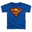 SUPERMAN : SUPERMAN AIRBRUSH LOGO S\S TODDLER TEE Royal Blue SM (2T) For Sale