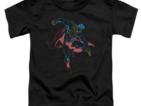 SUPERMAN : NEON SUPERMAN S\S TODDLER TEE Black SM (2T) For Sale