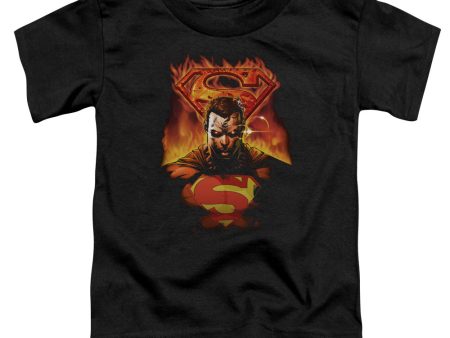 SUPERMAN : MAN ON FIRE S\S TODDLER TEE BLACK MD (3T) Hot on Sale