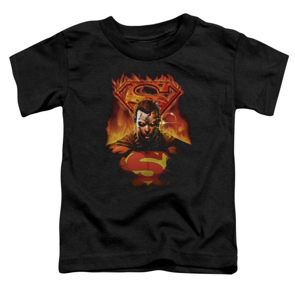 SUPERMAN : MAN ON FIRE S\S TODDLER TEE BLACK MD (3T) Hot on Sale