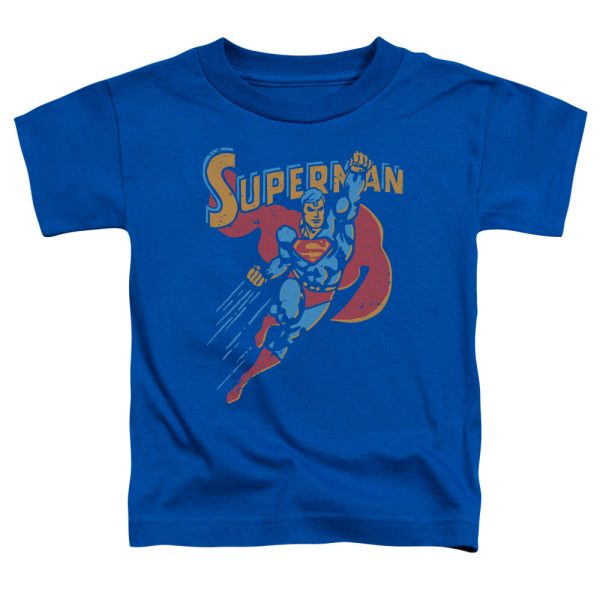 SUPERMAN : LIFE LIKE ACTION S\S TODDLER TEE Royal Blue LG (4T) For Discount