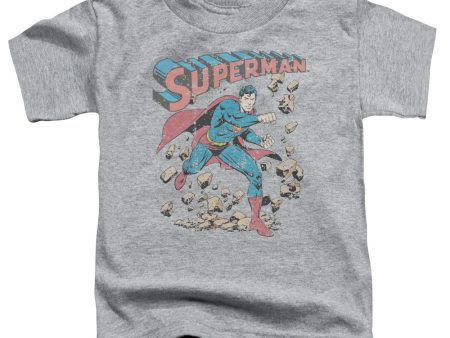 SUPERMAN : MAD AT ROCKS S\S TODDLER TEE ATHLETIC HEATHER LG (4T) For Discount