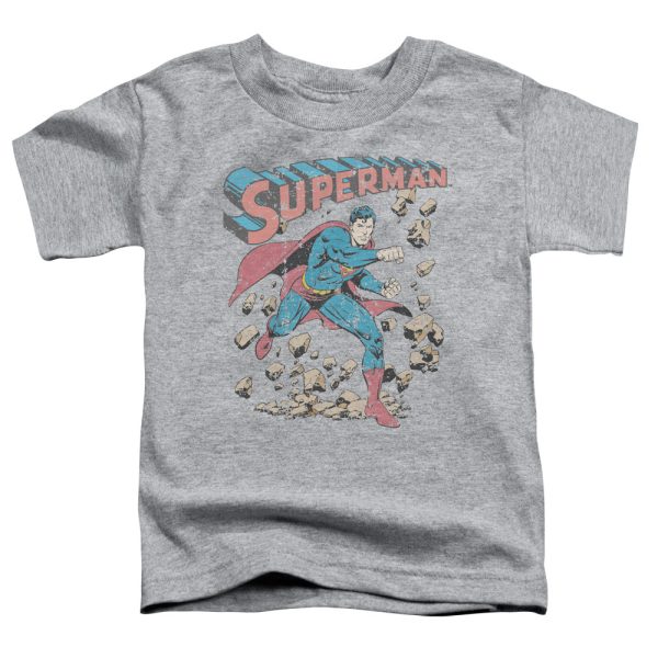 SUPERMAN : MAD AT ROCKS S\S TODDLER TEE ATHLETIC HEATHER LG (4T) For Discount