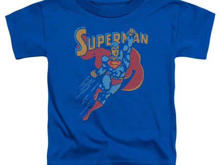 SUPERMAN : LIFE LIKE ACTION S\S TODDLER TEE Royal Blue MD (3T) Online Hot Sale