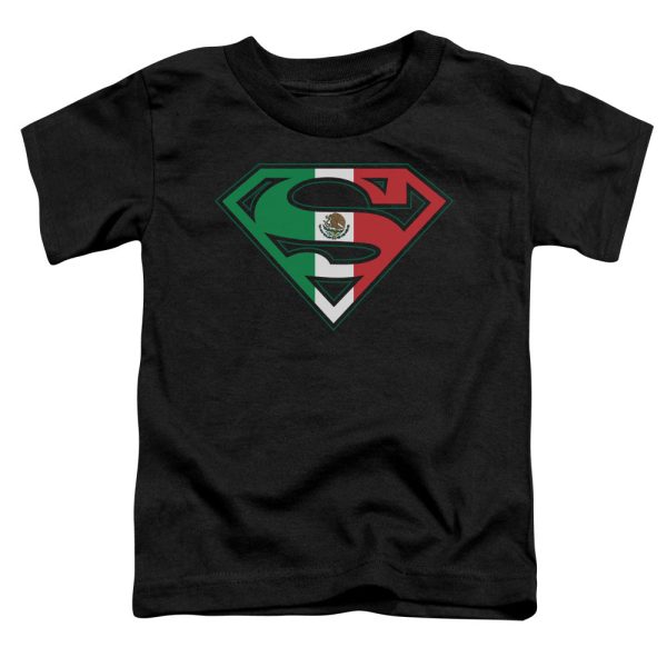 SUPERMAN : MEXICAN FLAG SHIELD S\S TODDLER TEE Black SM (2T) Online Hot Sale