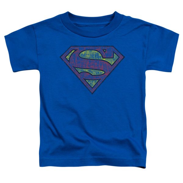 SUPERMAN : TATTERED SHIELD TODDLER SHORT SLEEVE ROYAL BLUE XL (5T) Hot on Sale