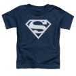 SUPERMAN : NAVY AND WHITE SHIELD S\S TODDLER TEE Navy MD (3T) Hot on Sale