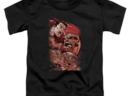 SUPERMAN : SUPES VS DARKSEID S\S TODDLER TEE Black LG (4T) For Sale