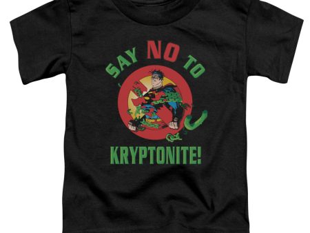 SUPERMAN : SAY NO TO KRYPTONITE S\S TODDLER TEE BLACK MD (3T) For Sale