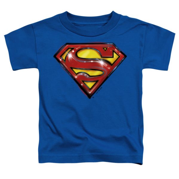 SUPERMAN : SUPERMAN AIRBRUSH LOGO S\S TODDLER TEE Royal Blue LG (4T) Online now