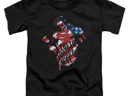 SUPERMAN : THE AMERICAN WAY S\S TODDLER TEE BLACK SM (2T) on Sale