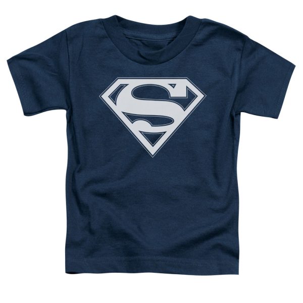 SUPERMAN : NAVY AND WHITE SHIELD S\S TODDLER TEE Navy LG (4T) Fashion