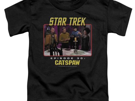 STAR TREK THE ORIGINAL SERIES : CAT S PAW S\S TODDLER TEE Black LG (4T) Cheap