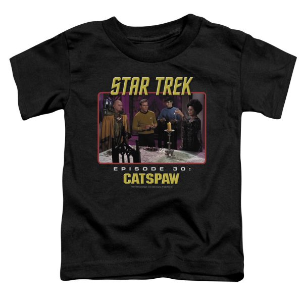 STAR TREK THE ORIGINAL SERIES : CAT S PAW S\S TODDLER TEE Black LG (4T) Cheap