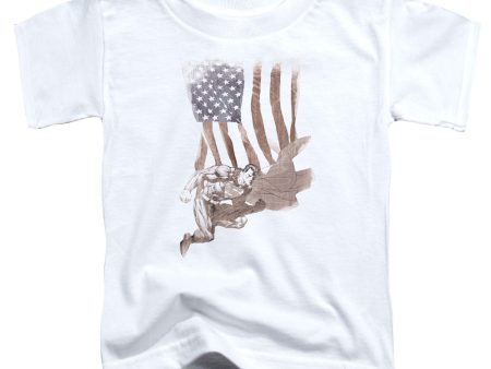 SUPERMAN : SUPER AMERICAN S\S TODDLER TEE White LG (4T) Online Hot Sale