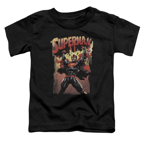 SUPERMAN : LIFT UP S\S TODDLER TEE Black LG (4T) Online Hot Sale