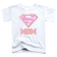 SUPERMAN : SUPER MOM PINK S\S TODDLER TEE White MD (3T) Hot on Sale