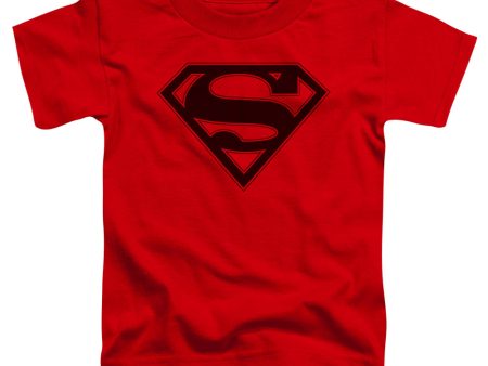 SUPERMAN : RED AND BLACK SHIELD S\S TODDLER TEE Red LG (4T) For Cheap