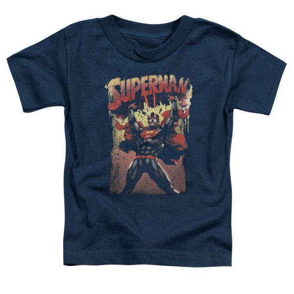 SUPERMAN : LIFT UP S\S TODDLER TEE Navy SM (2T) Online Hot Sale