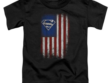 SUPERMAN : OLD GLORY SHIELD S\S TODDLER TEE Black MD (3T) Cheap