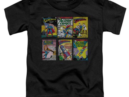 SUPERMAN : SUPERMAN COVERS S\S TODDLER TEE BLACK LG (4T) For Sale