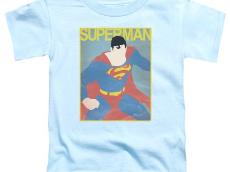 SUPERMAN : SIMPLE SUPERMAN POSTER S\S TODDLER TEE Light Blue SM (2T) Fashion