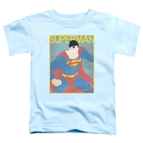 SUPERMAN : SIMPLE SUPERMAN POSTER S\S TODDLER TEE Light Blue SM (2T) Fashion