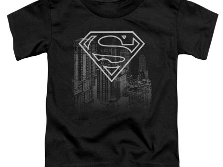 SUPERMAN : SKYLINE S\S TODDLER TEE BLACK LG (4T) For Cheap