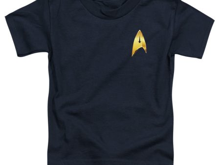 STAR TREK DISCOVERY : COMMAND BADGE S\S TODDLER TEE Navy LG (4T) Online Hot Sale