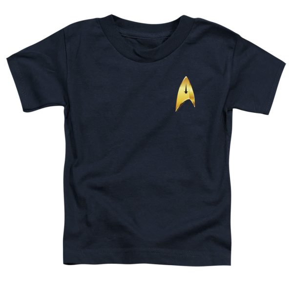 STAR TREK DISCOVERY : COMMAND BADGE S\S TODDLER TEE Navy SM (2T) on Sale