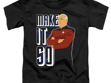 STAR TREK THE NEXT GENERATION : MAKE IT SO S\S TODDLER TEE Black MD (3T) Fashion