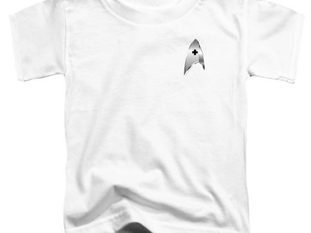 STAR TREK DISCOVERY : MEDICAL BADGE S\S TODDLER TEE White LG (4T) For Sale